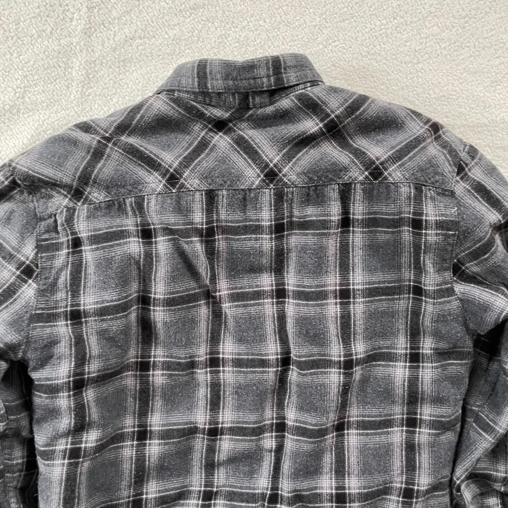 Roebuck & Co‎ Mens Shirt Jacket S Grey Plaid Sherpa Lined Flannel 4894263091662